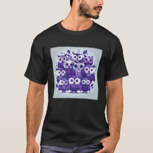 Süße lila Eulen Illustration Minimal Einzigartig G T-Shirt