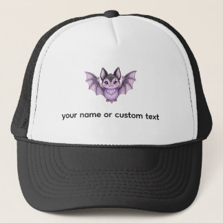 Süße lila Fledermaus Halloween Buntstift Illustrat Truckerkappe