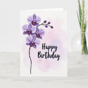 Süße lila florale Karte