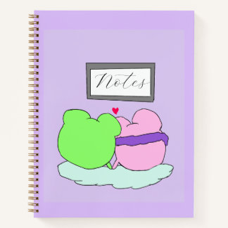Süße lila Frosch-Notizen Notizbuch