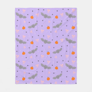 Süße lila Halloween-Fledermaus-Musterdecke Fleecedecke