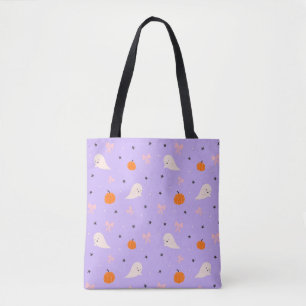 Süße lila Halloween-Geister-Muster-Tasche
