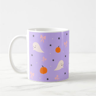 Süße lila Halloween-Geister-Muster-Tasse Kaffeetasse