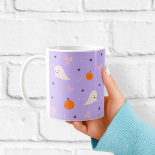 Süße lila Halloween-Geister-Muster-Tasse Kaffeetasse