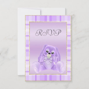 Süße Lila-Häschen-Baby-Shower-RSVP RSVP Karte