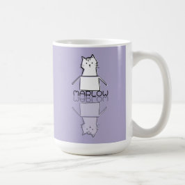 Süße lila Katze Reflexions-Gekritzel mit individue Kaffeetasse