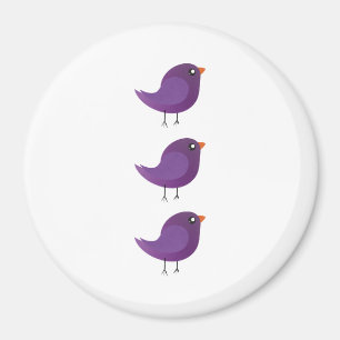 Süße lila kleine Vogelillustration Magnet