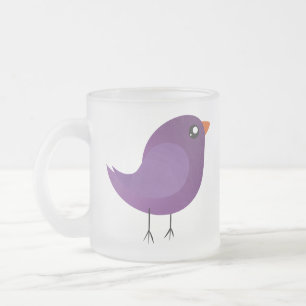 Süße lila kleine Vogelillustration Mattglastasse