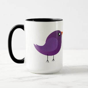 Süße lila kleine Vogelillustration Tasse