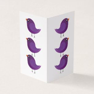 Süße lila kleine Vogelillustration Visitenkarten
