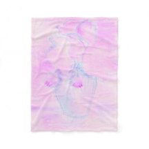 Süße lila, rosa Blumen Fleece-Decke