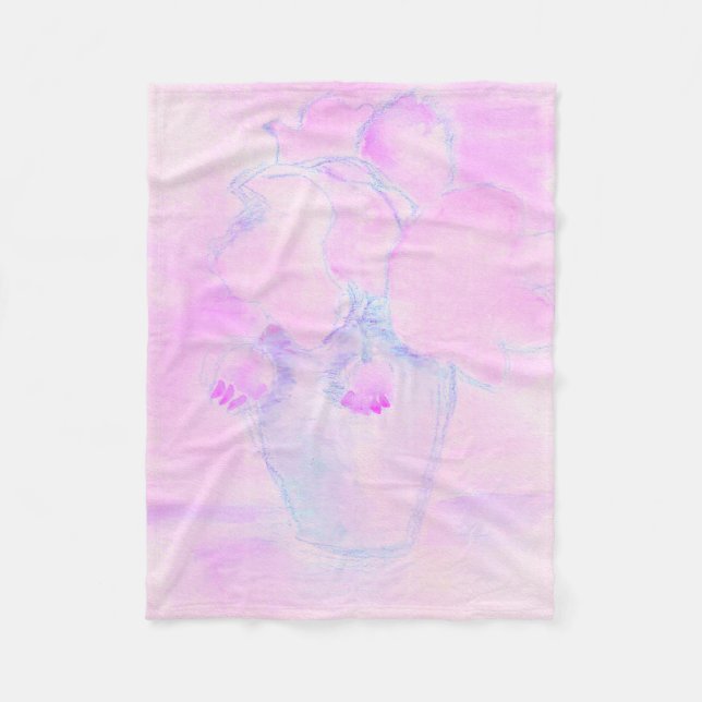 Süße lila, rosa Blumen Fleece-Decke Fleecedecke (Vorderseite)
