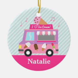 Süße Lila Rosa Eiswagen Mädchen Zimmer Keramik Ornament