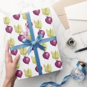 Süße lila Rote Bete Aquarell Vegan Geschenkpapier