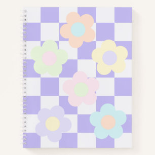 Süße lila Schachbrettmuster und pastellfarbene Blu Notizbuch
