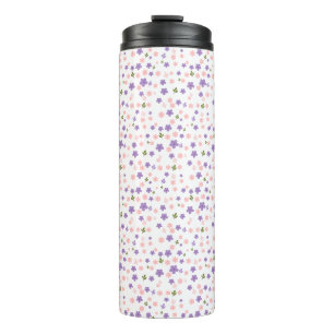 Süße lila und rosa Blumenmuster-Reisemug Thermosbecher