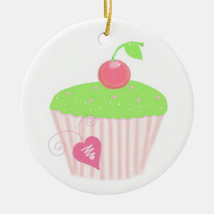 Süße Limonencupcake Keramik Ornament