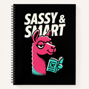 Süße Llama beim Lesen eines Buches Notizbuch