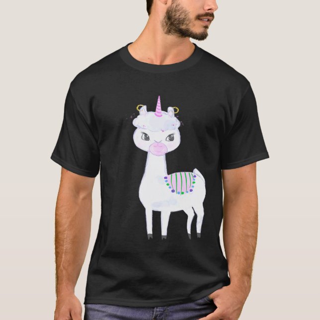 Süße Llama-Einhorn oder Rosa Llamacorn T-Shirt (Vorderseite)