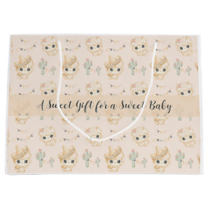 Süße Llama-Fiesta-Muster-Geschenktasche für Baby S Große Geschenktüte
