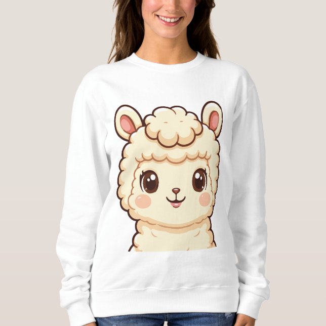 Süße Llama-Illustration Sweatshirt-Design Sweatshirt (Vorderseite)