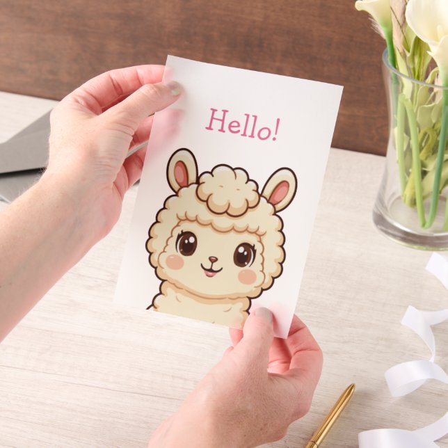 Süße Llama-Illustrationsdesign (Handgehalten)