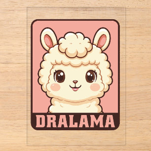 Süße Llama-Illustrationsdesign Acryleinladungen