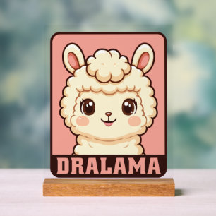 Süße Llama-Illustrationsdesign Acrylschild