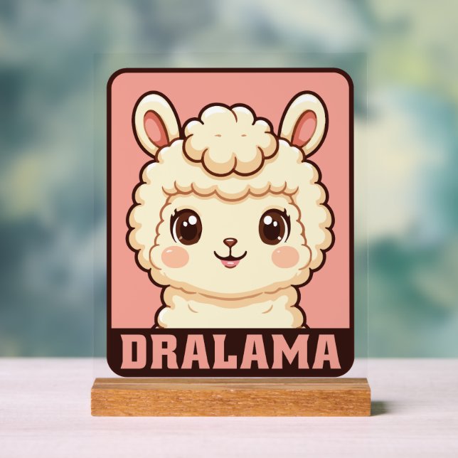 Süße Llama-Illustrationsdesign Acrylschild (Neutral)