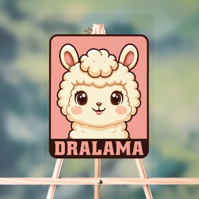 Süße Llama-Illustrationsdesign Acrylschild (Neutral)