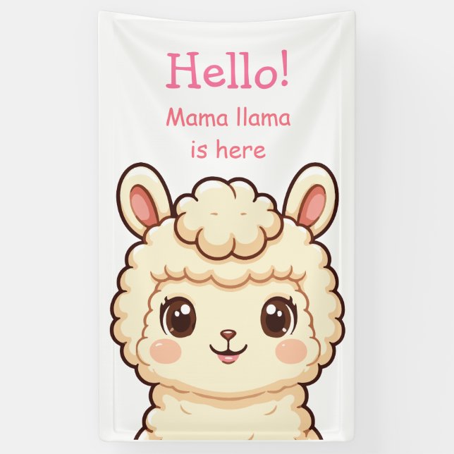 Süße Llama-Illustrationsdesign Banner (Vertikal)