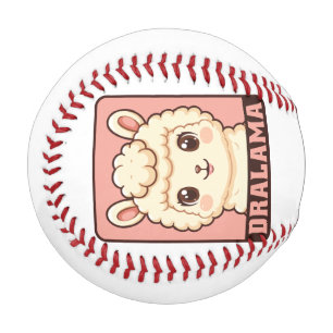 Süße Llama-Illustrationsdesign Baseball