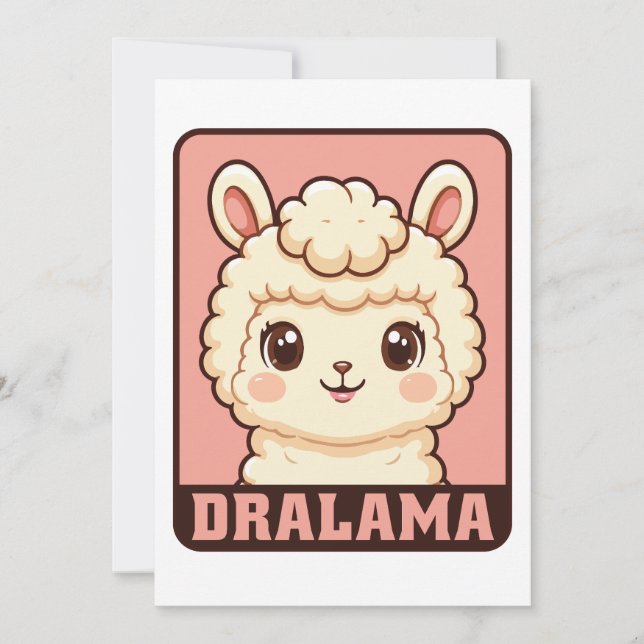 Süße Llama-Illustrationsdesign Dankeskarte (Vorderseite)