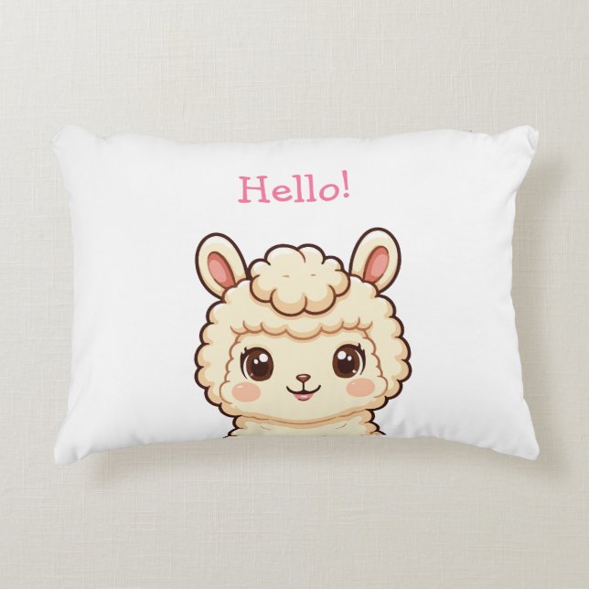 Süße Llama-Illustrationsdesign Dekokissen (Vorderseite)