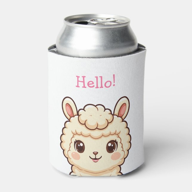 Süße Llama-Illustrationsdesign Dosenkühler (Kanne Vorderseite)