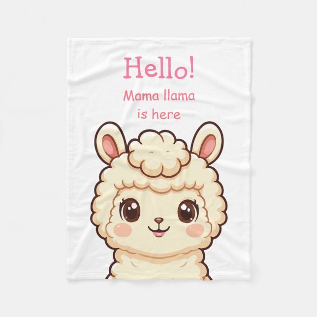 Süße Llama-Illustrationsdesign Fleecedecke (Vorderseite)
