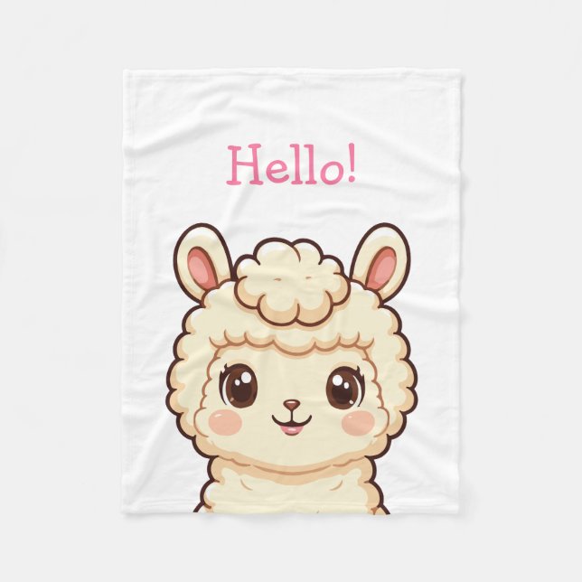 Süße Llama-Illustrationsdesign Fleecedecke (Vorderseite)