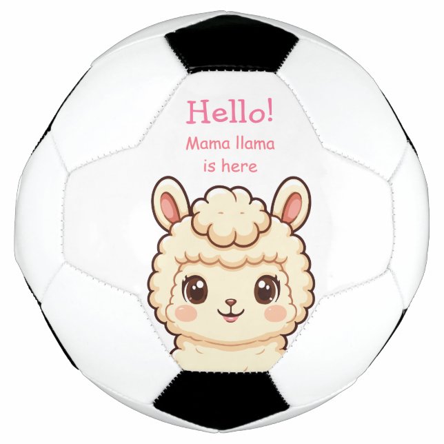 Süße Llama-Illustrationsdesign Fußball (Vorderseite)