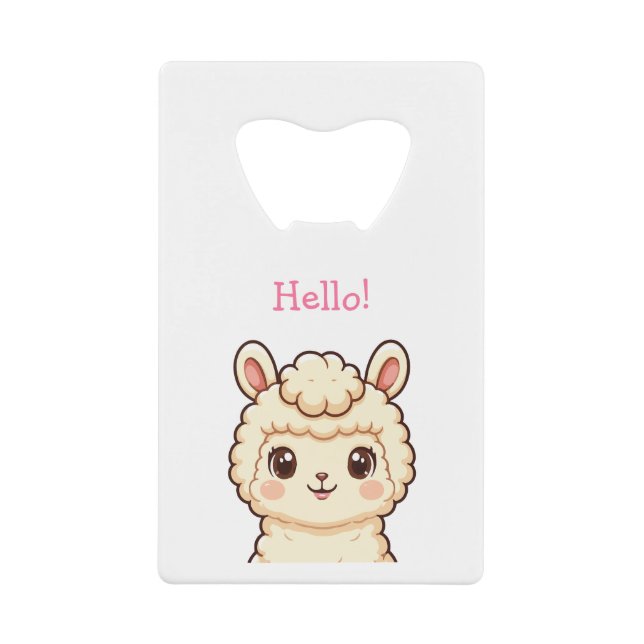 Süße Llama-Illustrationsdesign Geldbeutel Flaschenöffner (Vorderseite)