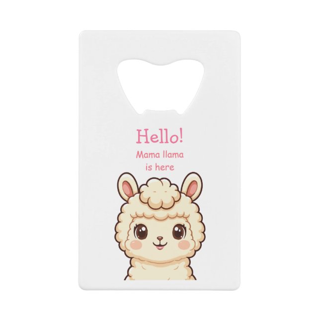 Süße Llama-Illustrationsdesign Geldbeutel Flaschenöffner (Vorderseite)