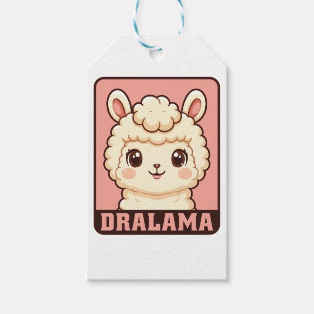 Süße Llama-Illustrationsdesign Geschenkanhänger (Vorderseite)