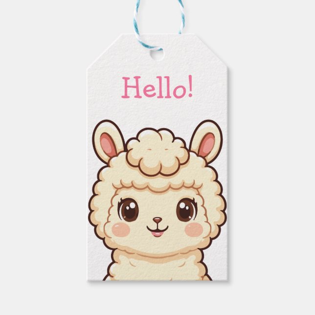 Süße Llama-Illustrationsdesign Geschenkanhänger (Vorderseite)