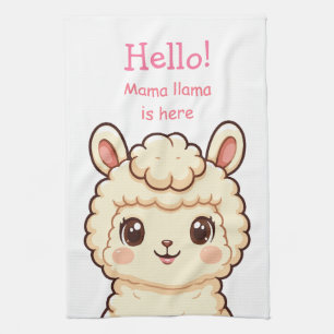 Süße Llama-Illustrationsdesign Geschirrtuch