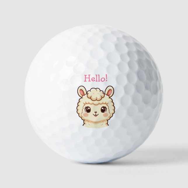 Süße Llama-Illustrationsdesign Golfball (Vorderseite)