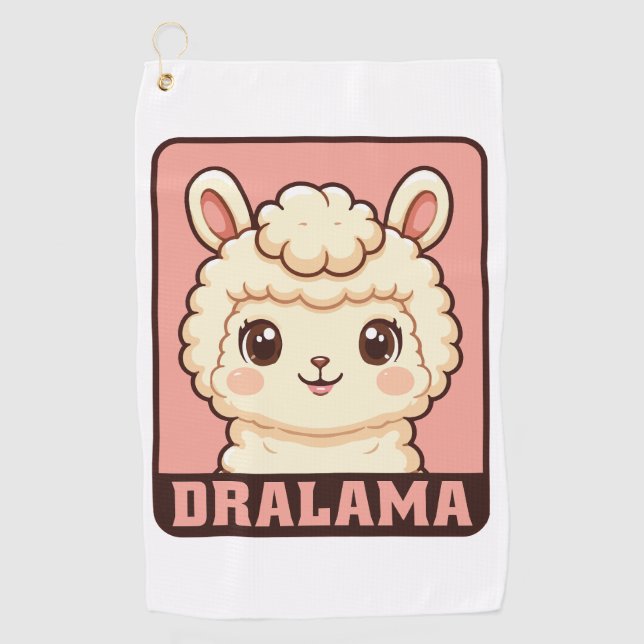 Süße Llama-Illustrationsdesign Golfhandtuch (Vorderseite)
