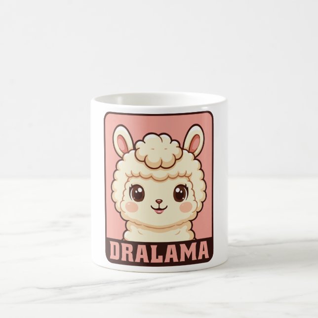 Süße Llama-Illustrationsdesign Kaffeetasse (Mittel)
