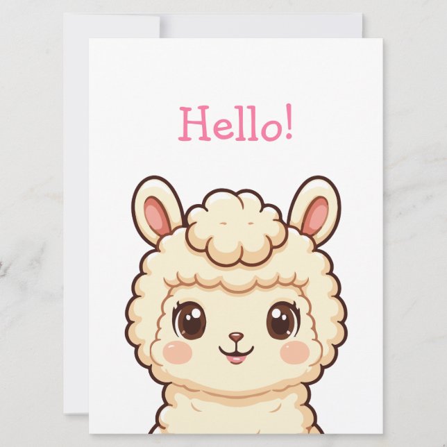 Süße Llama-Illustrationsdesign Karte (Vorderseite)