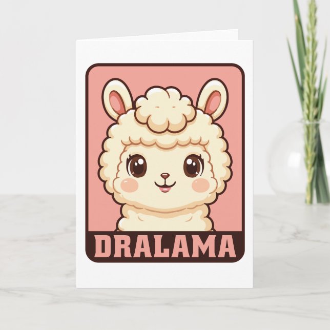 Süße Llama-Illustrationsdesign Karte (Vorderseite)
