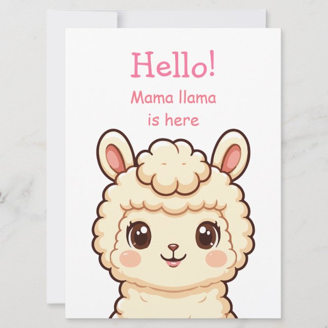 Süße Llama-Illustrationsdesign Karte (Vorderseite)