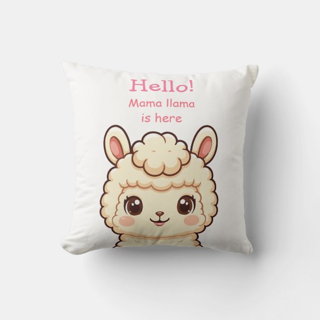 Süße Llama-Illustrationsdesign Kissen (Vorderseite)